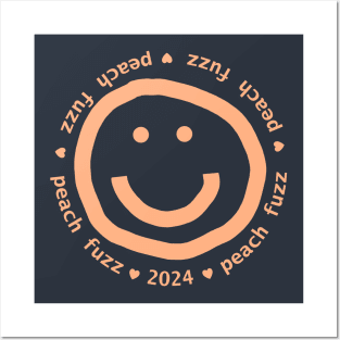 Peach Fuzz Pantone Color of the Year 2024 Smiley Face Posters and Art